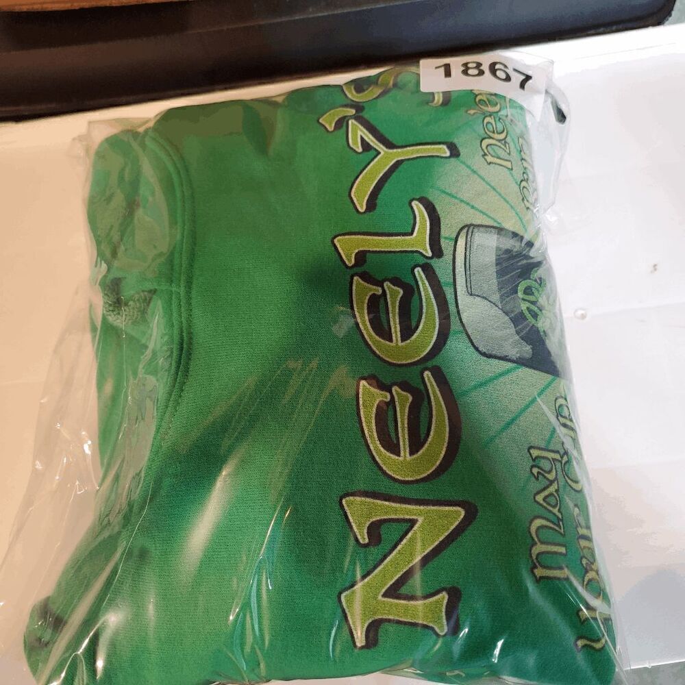 Neely Irish Pub Hoodie Mens Large Green Gildan May Your Cup Ne'er Run Dry Pullov - Picture 9 of 9